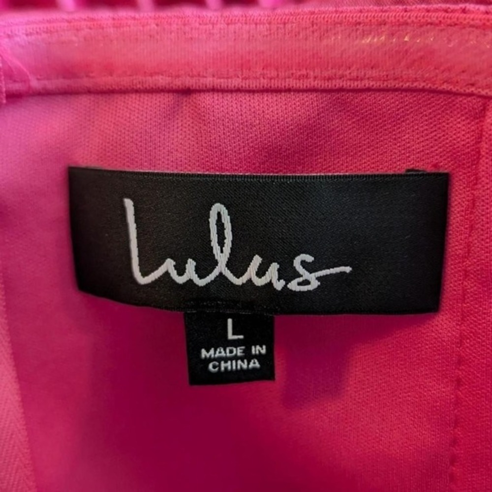 Lulus Just Like a Movie Magenta Strapless Pleated Midi Dress NWT Large - Picture 9 of 11